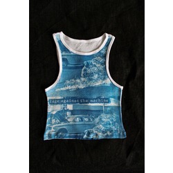 Rage Against the Machine Cyanotype Crop Top