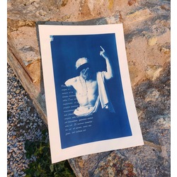 The Martyrdom of Discussion - Cyanotype Print of Socrates