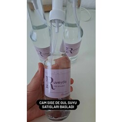 cam şişede zemzem ilaveli sprey gül suyu