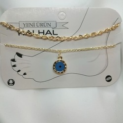 Nazar Boncuklu İkili Halhal