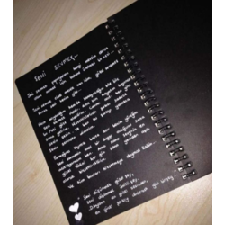 Siyah Yapraklı Defter A6 Black Sketch 