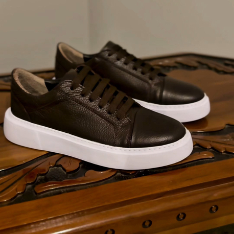 Hakiki Deri Kahverengi Sneakers