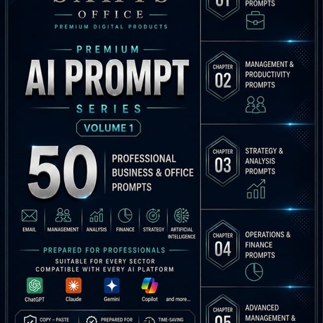SAHYS Office Premium AI Prompts Series – Volume 1 | 50 Professional Business & Office Prompts