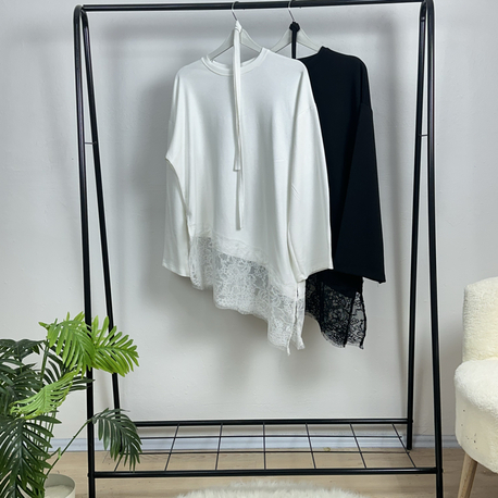 Çapraz dantelli sweat