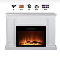 8 Renkli 118 lik kasalı Wİ-Fi'lı elektrik şömine