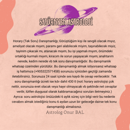 HORARY (TEK SORU) DANIŞMANLIĞI