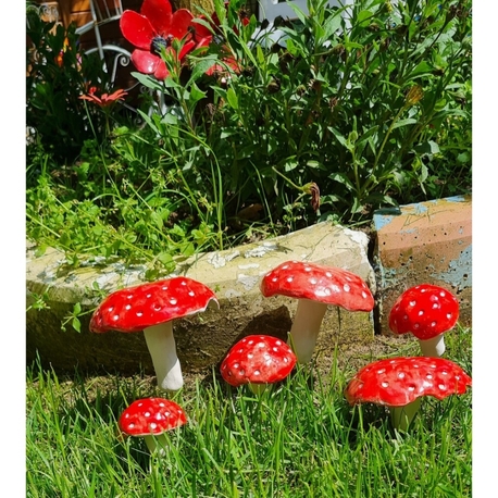 mantar seramik bahçe, bitki süsü 2'li