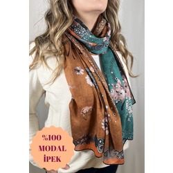 Floral %100 Modal İpek Şal