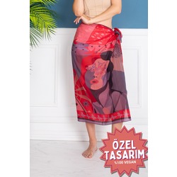 Feminine Red Özel Tasarım Pareo
