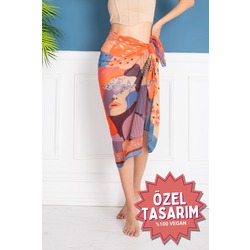 Feminine Orange Özel Tasarım Pareo