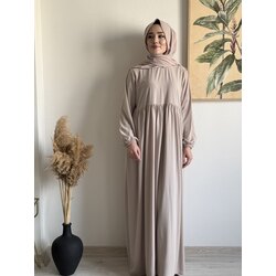KREM HİRA ELBİSE/FERACE