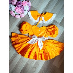 fırfırlı balon kol elbise 3 lü set 