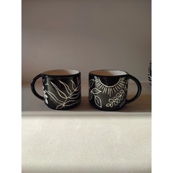'Summer Nights' Handcarved cups (set of two)