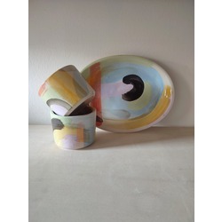 'Mod' Hand painted (3 piece) serving set 