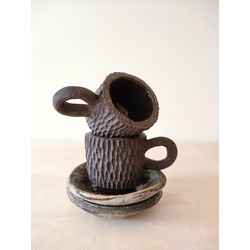 Stoneware 'Double' Espresso set