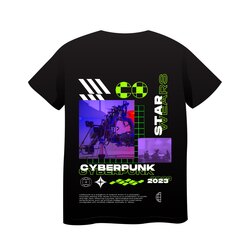Cyberpunk neon green t shirt 