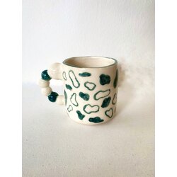 Yeşil İnek desen mug.