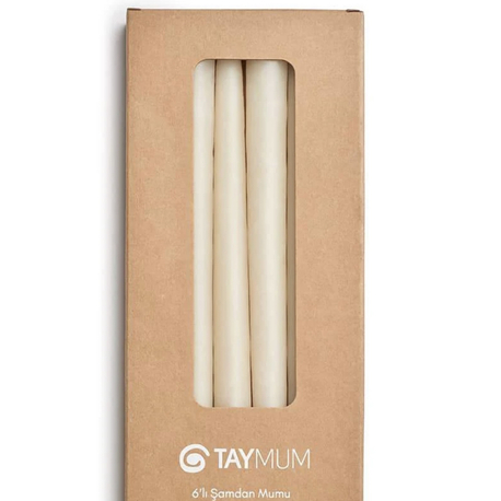 Beyaz Şamdan Mumu - 25cm