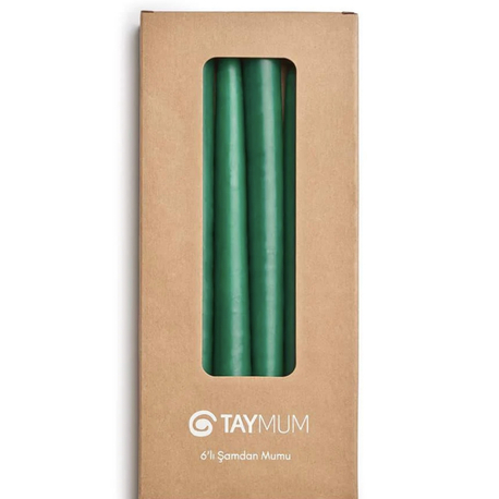 Yeşil Şamdan Mumu - 25cm 