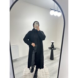 SİYAH ÖRGÜ KUMAŞ HIRKA 