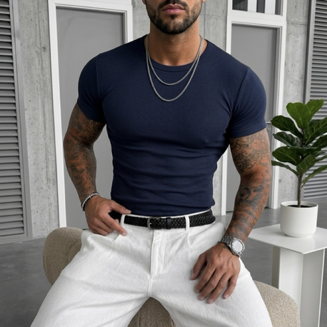 %100 Pamuk Giesto Ribana T Shirt 