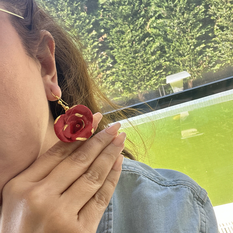 Rose serisi( rose touch) - ateş narı küpe
