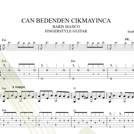 Barış Manço - Can Bedenden Çıkmayınca Fingerstyle Tab/ Nota