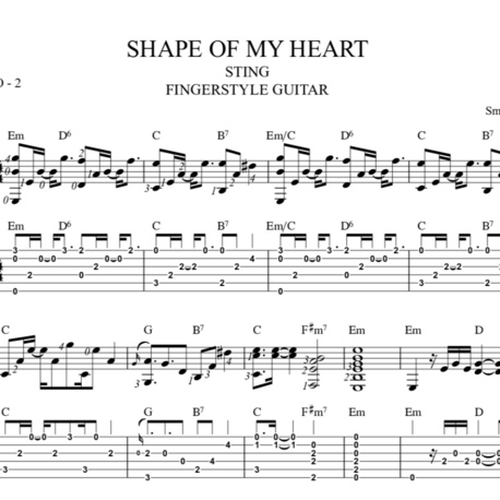 Sting - Shape Of My Heart Fingerstyle Gitar Tab/Nota