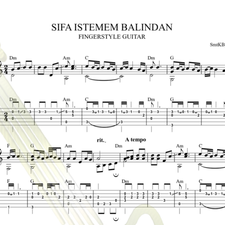 Şifa İstemem Balından Fingerstyle Tab / Nota