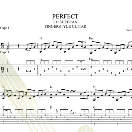 Ed Sheeran - Perfect Fingerstyle Guitar Tab / Nota
