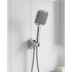 Siyah Duş Seti El Duşu Başlığı Spiral Hortum ve Duvar Askısı Banyo Duş Seti
