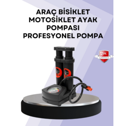 Basınç Saatli Ayak Pompası Bisiklet ve Araç Uyumlu