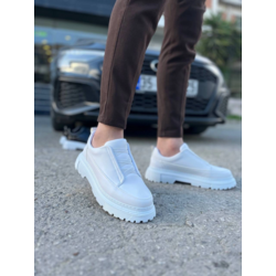 KB-703 Kuback Beyaz Cilt Lastikli Günlük Erkek Ayakkabı