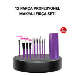 12’li Profesyonel Makyaj Fırça Seti – Dökülmeyen Yumuşak Kıllı, Ergonomik Tasarım