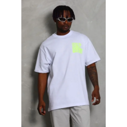 Erkek Baskılı T-Shirt Kısa Kol Bisiklet Yaka Regular Fit Rahat Kalıp Günlük Tişört - Beyaz