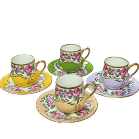 4 LÜ EL BOYAMA PORSELEN FİNCAN SET- NO 02