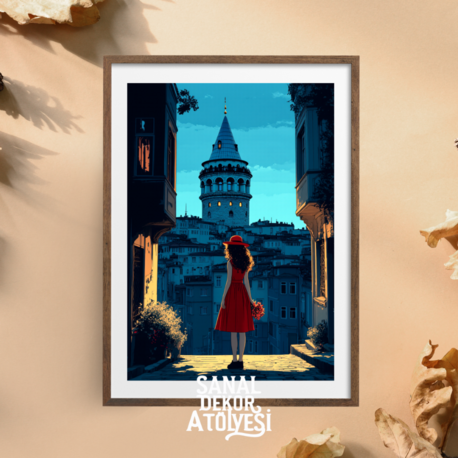 Galata'da Çiçekli Kız