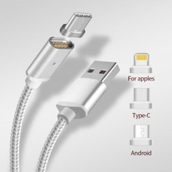 Manyetik Micro Usb, İphone, Type-c Ve Data Şarj Kablosu