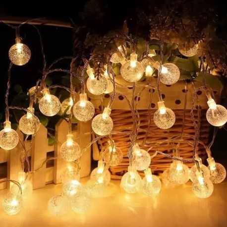 Mini Kristal Top Led 5 Metre 28 Led Dekoratif Şık Işık  Gün Işığı Dizeleri