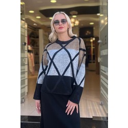 SİYAH/KAMEL TRİKO