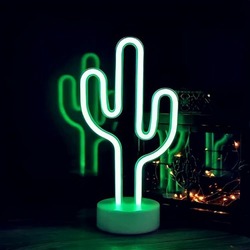 Kaktüs Modelli Neon Led Gece Lambası