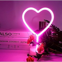 Kalp Modelli Neon Led Gece Lambası