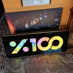 %100 Logo Bohem Led Işıklı Tabela 