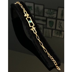 Mavi Taşlı Gold Bileklik