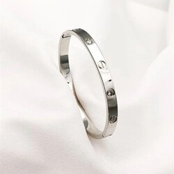 Çelik Silver Crt Taşlı Kelepçe