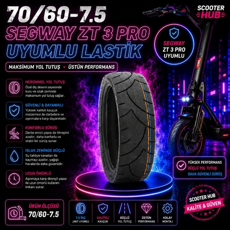 Segway Zt3 pro 70-60 7.5 Uyumlu Lastik