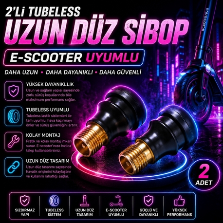 2'Li Tubeless Düz Uzun Sibop
