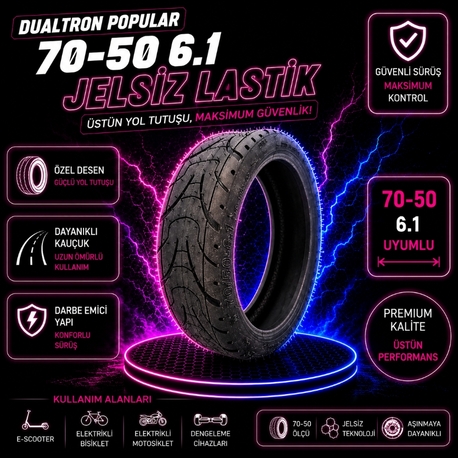 Dualtron Popülar Uyumlu 70-50 6.1 Tubeless Lastik