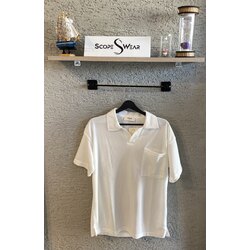 Cep Detaylı Polo Yaka T-Shirt Beyaz