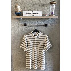 Lacoste Polo Yaka Kahverengi Çizgili T-Shirt